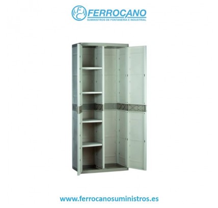 ARMARIO ORDENACION 2 PUERTAS RESINA BEIGE 70X44X176CM