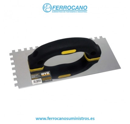 LLANA DENTADA NIVEL 28X12CM  8MM MANGO BIMATERIAL