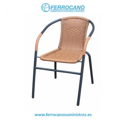 SILLA JARD 53X58X75CM HIERRO/RATAN NATUUR
