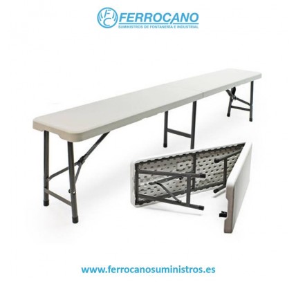 BANCO JARDIN 181X26X42CM PLEGABLE NATUUR RESINA/ACERO