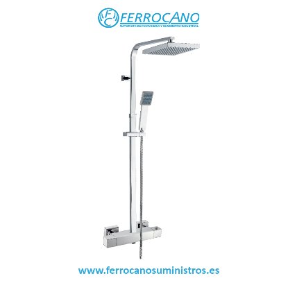 Columna termostática ducha, sistema de ducha cuadrado con alcachofa, – La  Recova Km Zero Tenerife.