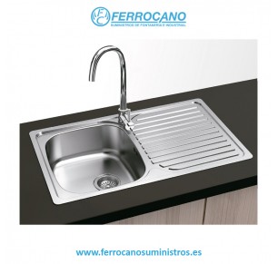 FREGADOR PLASTIMODUL VIENA SOBRE ENCIMERA 1S 1E 80X48 INOX
