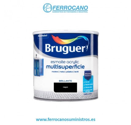 ESMALTE ACRILICO BRILLANTE BRUGUER NEGRO 250ML