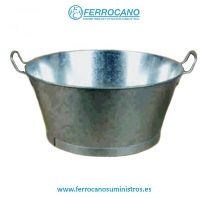 BARREÑO CHAPA GALVANIZADA REDONDO CON ASA 18' - 22 LITROS 01110018
