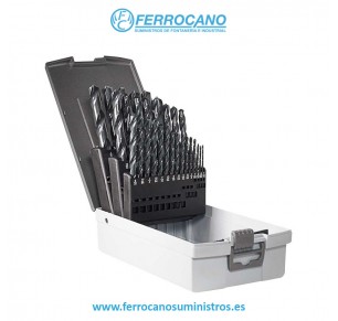 JUEGO BROCAS HEPYC 19 PIEZAS HSS DIN338N 1-10MM 1172