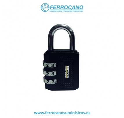 CANDADO SEGURIDAD ARCO CORTO NIVEL COMBINACIÓN PROGRAMABLE 79X40X16MM NEGRO