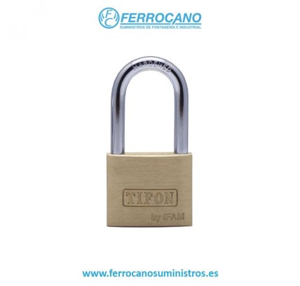 CANDADO LATON ARCO LARGO 40MM LLAVES IGUALES