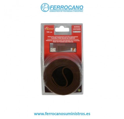 BURLETE PUERTA BURCASA 40MM PVC MARRON 1 METRO