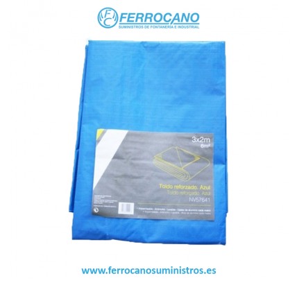 TOLDO MULTIUSO NIVEL REFORZADO 115G/M2 POLIETILENO AZUL 3X2 METROS