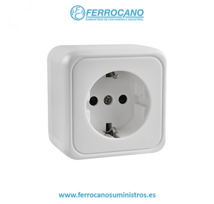 BASE ENCHUFE 1 TOMA HEPO  S/CABLE SOLERA 06571