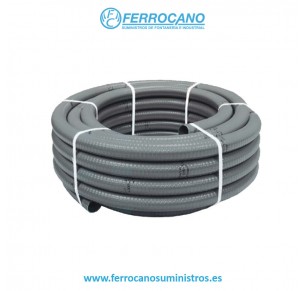 TUBO PVC FLEXIBLE 32 GRIS (25 METROS)