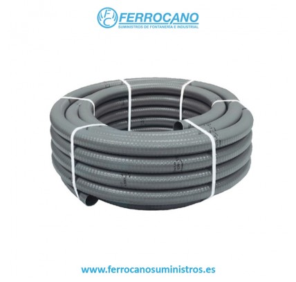 TUBO PVC FLEXIBLE 50 GRIS (25 METROS)