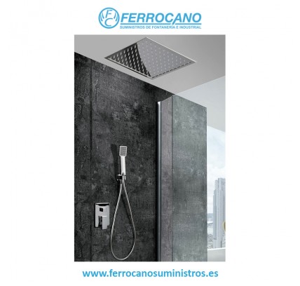 CONJUNTO DUCHA EMPOTRADO TECHO IMEX VOLGA CROMO GET015