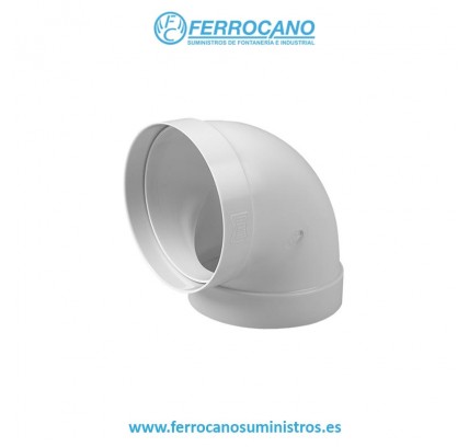 CODO SALIDA HUMOS REDONDO 120-90º BLANCO