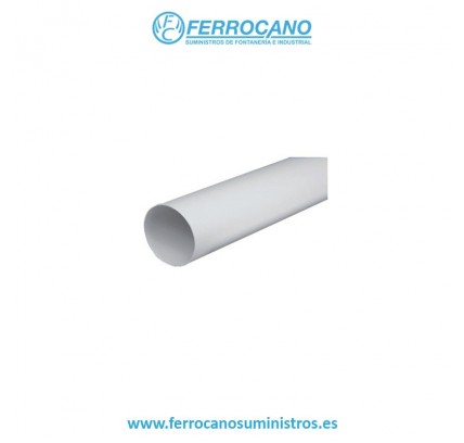 TUBO PVC SALIDA HUMOS REDONDO 100 BLANCO (1,50MT)