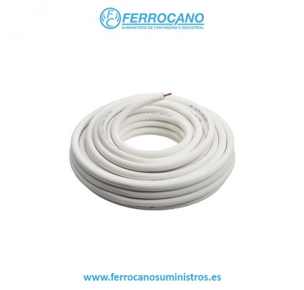 TUBO COBRE REFRIGERACIÓN 3/8' CON AISLAMIENTO (ROLLO 25 METROS)