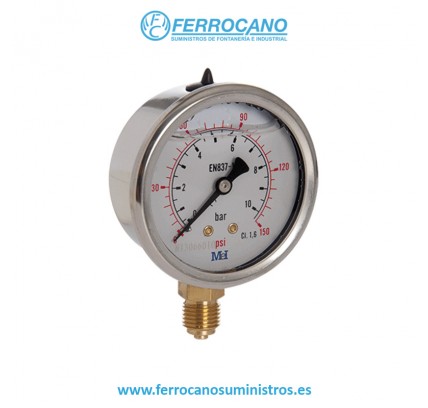 MANOMETRO GLICERINA 63MM 0-10AT VERTICAL