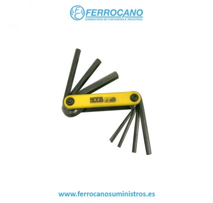 LAVE ALLEN NIVEL HEXAGONAL TIPO NAVAJA NEGRO 2,5-10MM 8 PIEZAS