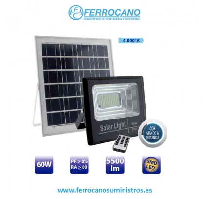 PROYECTOR SOLAR LED PARED HEPO 60W 1040LM 6000K 49