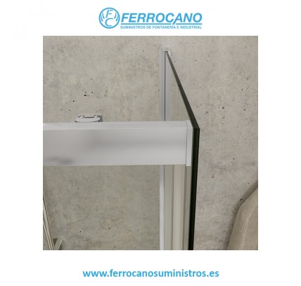 MAMPARA F1 RECTANGULAR 1 FIJO + 1 PUERTA + 1 FIJO 165CM CROMO