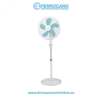 VENTILADOR PIE SYTECH 50W 40CM 3 VELOCIDADES BLANCO