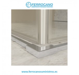 MAMPARA F1 RECTANGULAR 2 PUERTAS 90CM CROMO