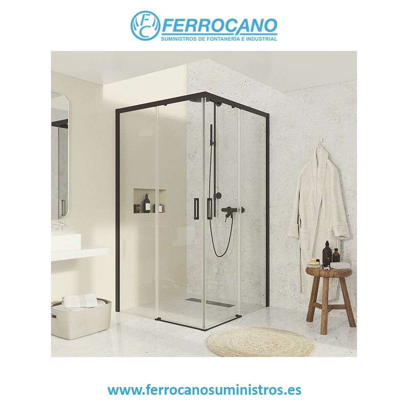 MAMPARAS RECTANGULAR 2 PUERTAS NEGRO - FERROCANO MAMPARAS RECTANGULAR 2 PUERTAS NEGRO - FERROCANO
