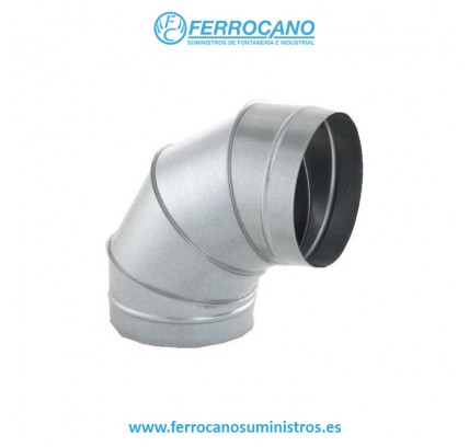 CODO CHAPA HELICOIDAL Ø 150-90º GALVANIZADO