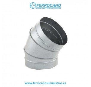 CODO CHAPA HELICOIDAL Ø 200-45º GALVANIZADO