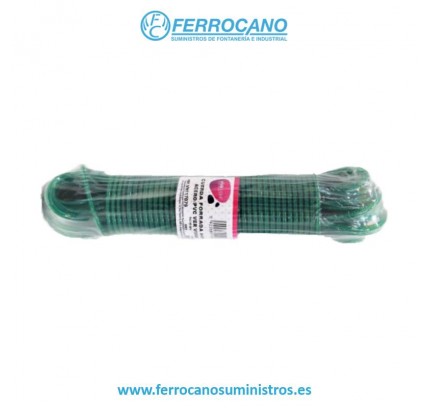 CUERDA FIJACIÓN VIVAHOGAR FORRADA 04MM ACERO/PVC VERDE 20 METROS