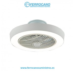 VENTILADOR TECHO CON PLAFON LED 36W 55CM 3 VELOCIDADES BLANCO