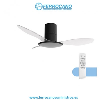 VENTILADOR TECHO PRUGA 60W 132CM NEGRO/TRANSLUCIDO