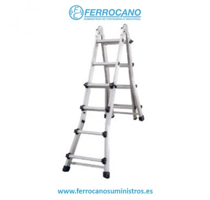 ESCALERA INDUSTRIAL NIVEL 4+4X2 TELESCOPICA NV1269