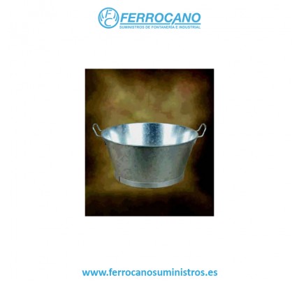 BARREÑO CHAPA GALVANIZADA REDONDO CON ASA 22' - 38 LITROS 01110022