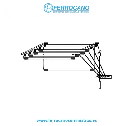 TENDEDERO TECHO SUBE-BAJA ACERO EPOXI BLANCO 160CM