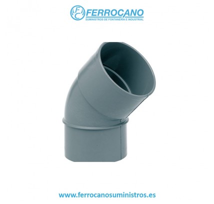 CODO PVC S/D 40-45º M-H