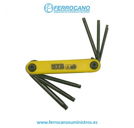 JUEGO LLAVE ALLEN NIVEL TORX T9-T40 T/NAVAJA 8 PIEZAS