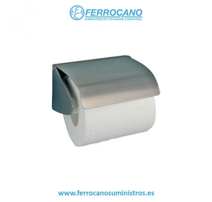 PORTARROLLOS NOFER INOX SATINADO CON TAPA