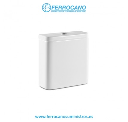 TANQUE BAJO ROCA THE GAP SQUARE A/INFERIOR CON TAPA Y MECANISMO DOBLE PULSADOR BLANCO A341470000