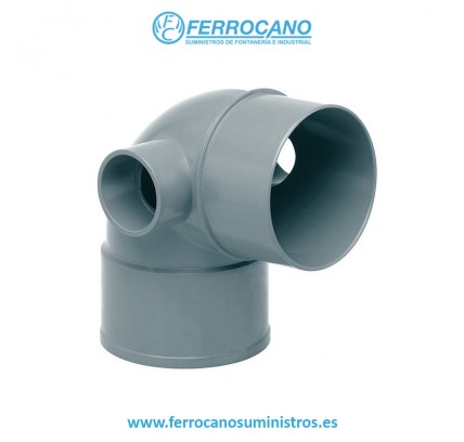 CODO PVC S/D 110-87º DOBLE TOMA 50MM