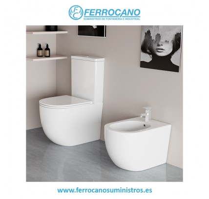 INODORO GENOVA COMPACTO S/DUAL TANQUE+ASIENTO+TAPA SLIM AMORTIGUADA BLANCO BRILLO