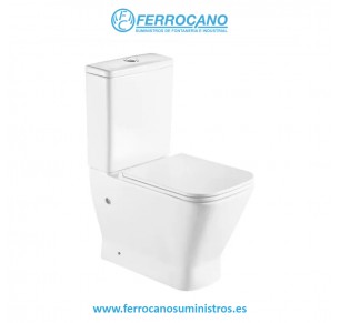 INODORO RHODAS COMPACTO S/DUAL TANQUE+ASIENTO+TAPA SLIM AMORTIGUADA BLANCO BRILLO