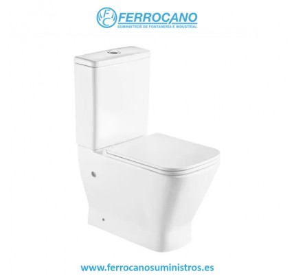 INODORO RHODAS COMPACTO S/DUAL TANQUE+ASIENTO+TAPA SLIM AMORTIGUADA BLANCO BRILLO