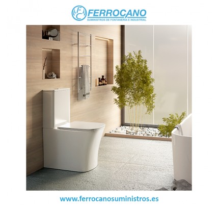 INODORO NIKKO COMPACTO S/DUAL TANQUE+ASIENTO+TAPA SLIM AMORTIGUADA BLANCO BRILLO