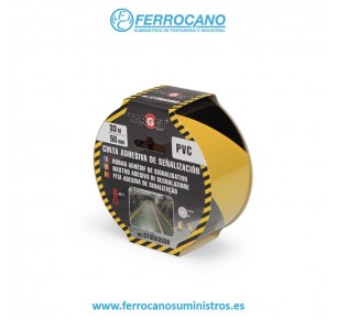 CINTA SEÑALIZACION TARGET PVC 50MMX33MT NE/AM C13NA3350