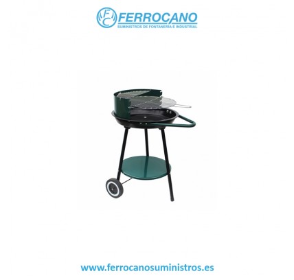 BARBACOA CARBON REDONDA Ø 46 CM RUEDA METALICA NATUUR