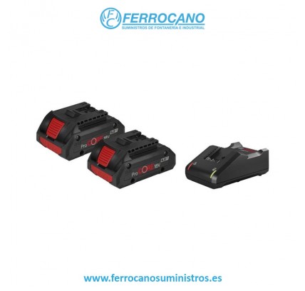 PACK CARGADOR BOSCH GAL18V-40 + 2 BATERIAS PROCORE 18V 4AH