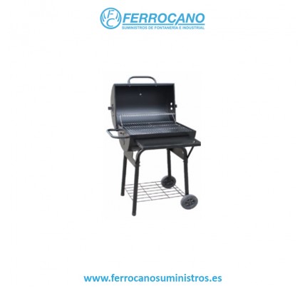 BARBACOA CARBON NATUUR GARDEN CON RUEDAS Y TAPA ACERO 63X68X100 CM