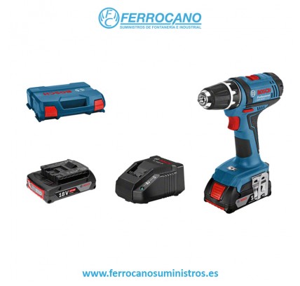 TALADRO ATORNILLADOR BOSCH GSR 18-2-LI + 2 BATERÍAS 1.5AH + L-BOXX