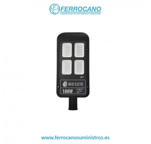 FAROLA SOLAR LED CALLE HEPO 100W 1300LM 6400K 312505